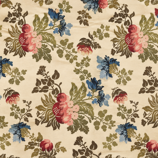 DC-18C-001 Grand Bouquet Floral Silk-Inspired DressCon historical fabric pattern