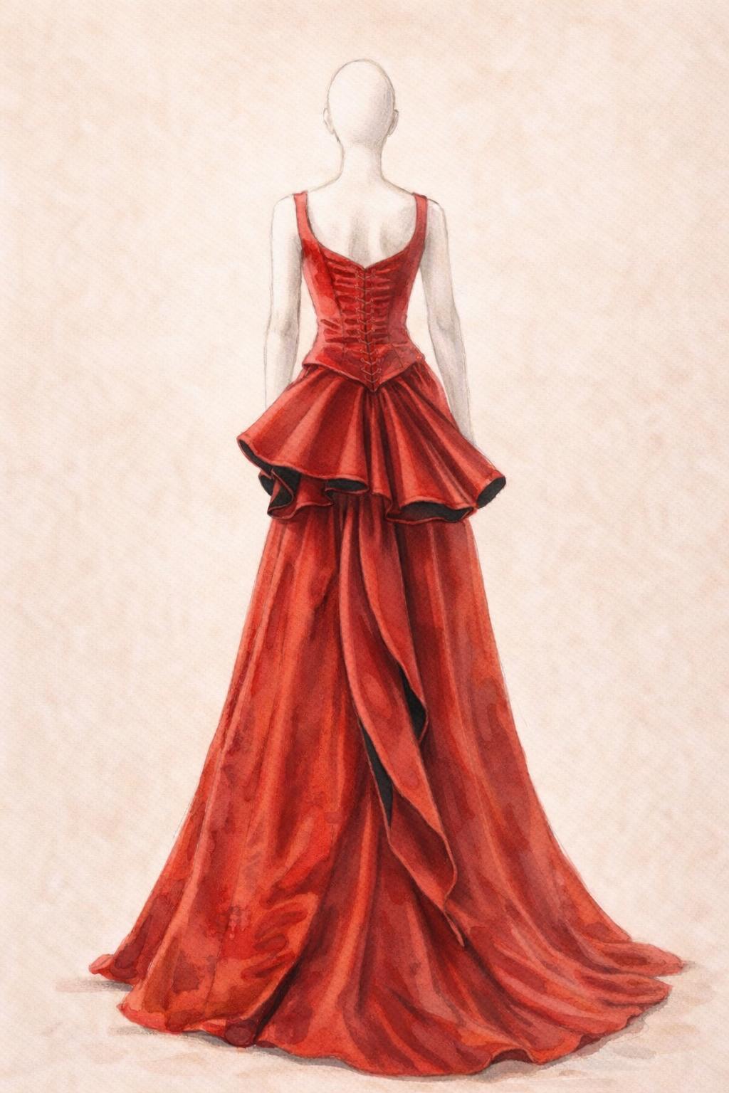 Premium Red Satin Gown Handmade Luxury Satine Moulin Rouge Stage Costume Premium Red Satin Gown Handmade Luxury Satine Moulin Rouge Stage Costume