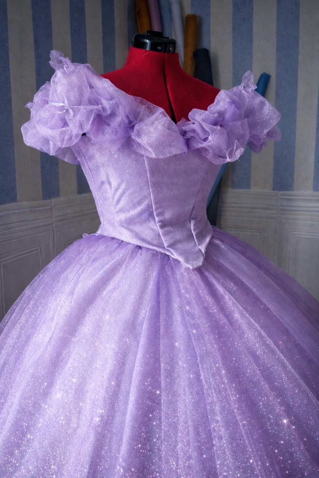 Reference silhouette for custom ecru cotton satin princess gown