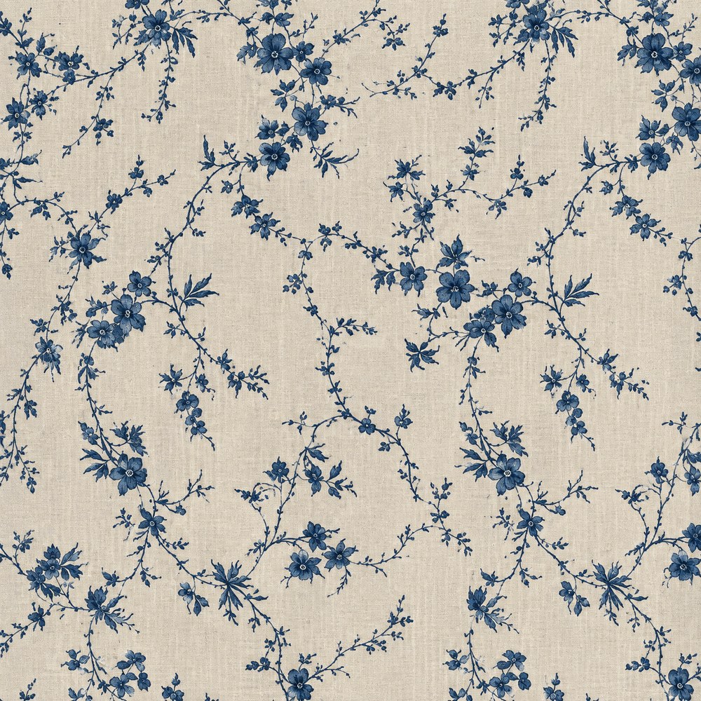 Indigo Floral Sprig