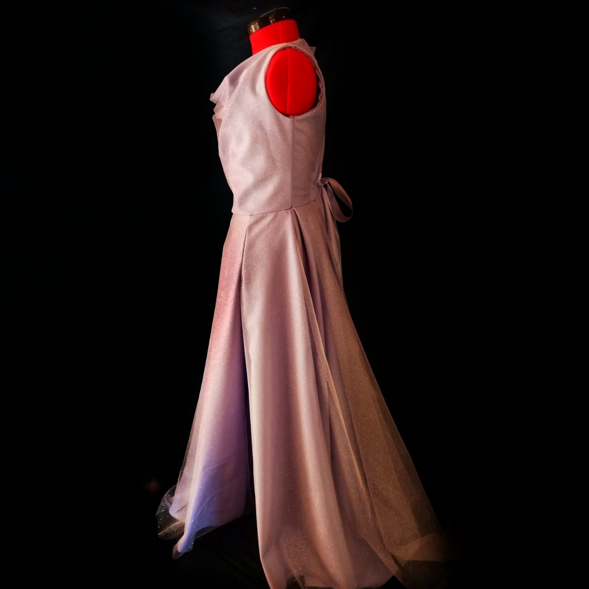 Lilac mermaid fantasy dress with boned bodice and flowing skirt