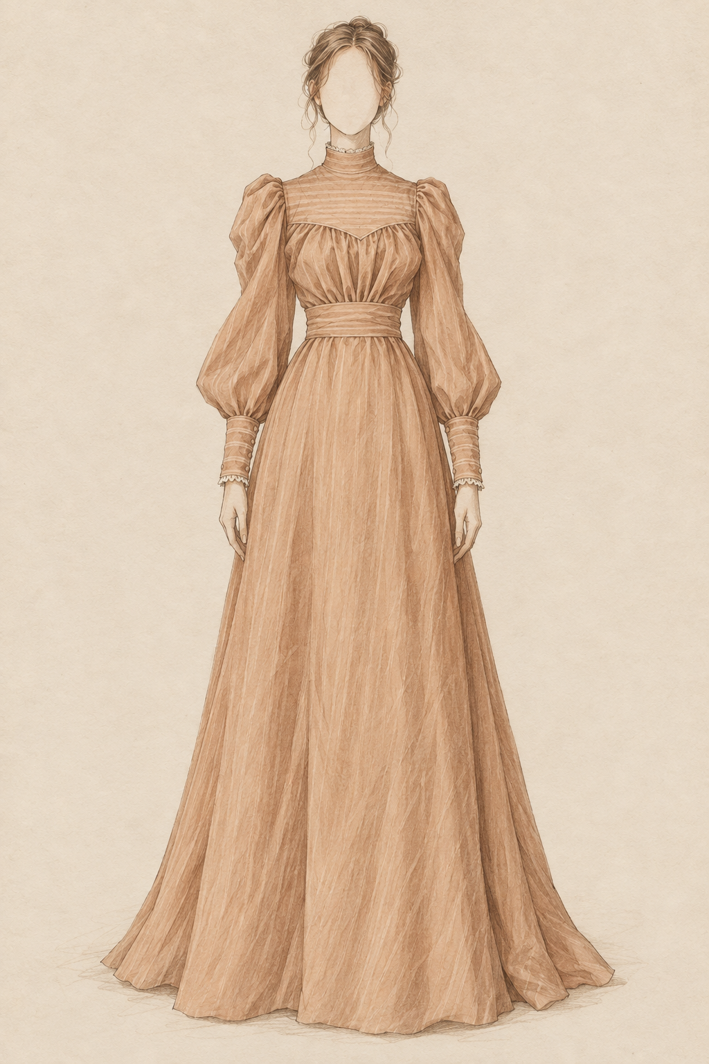Lizzie Borden inspired Victorian dress front view – 1890s Halloween costume by DressCon