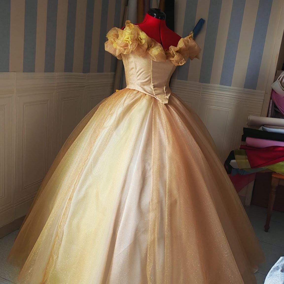Princess Ball Gown – Glitter Tulle and Boned Corset