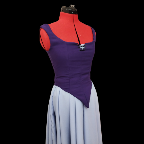 Purple sea witch fantasy dress with corset, skirt and coat