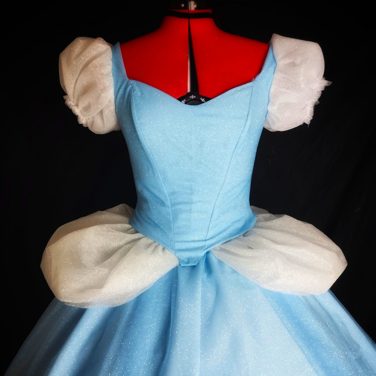 Ice blue fairytale ball gown with boned corset and full skirt