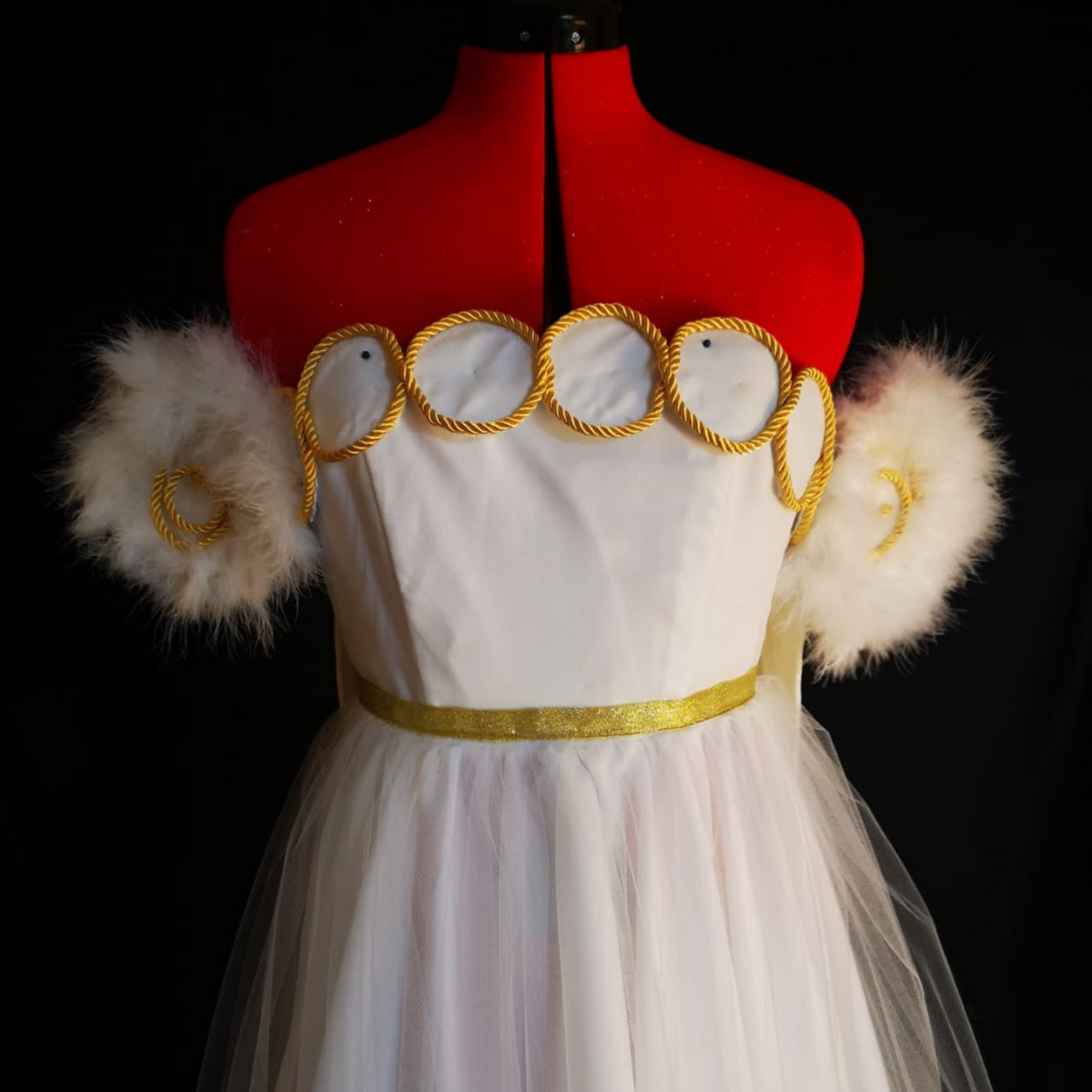 Moon princess fantasy gown with imperial silhouette and train