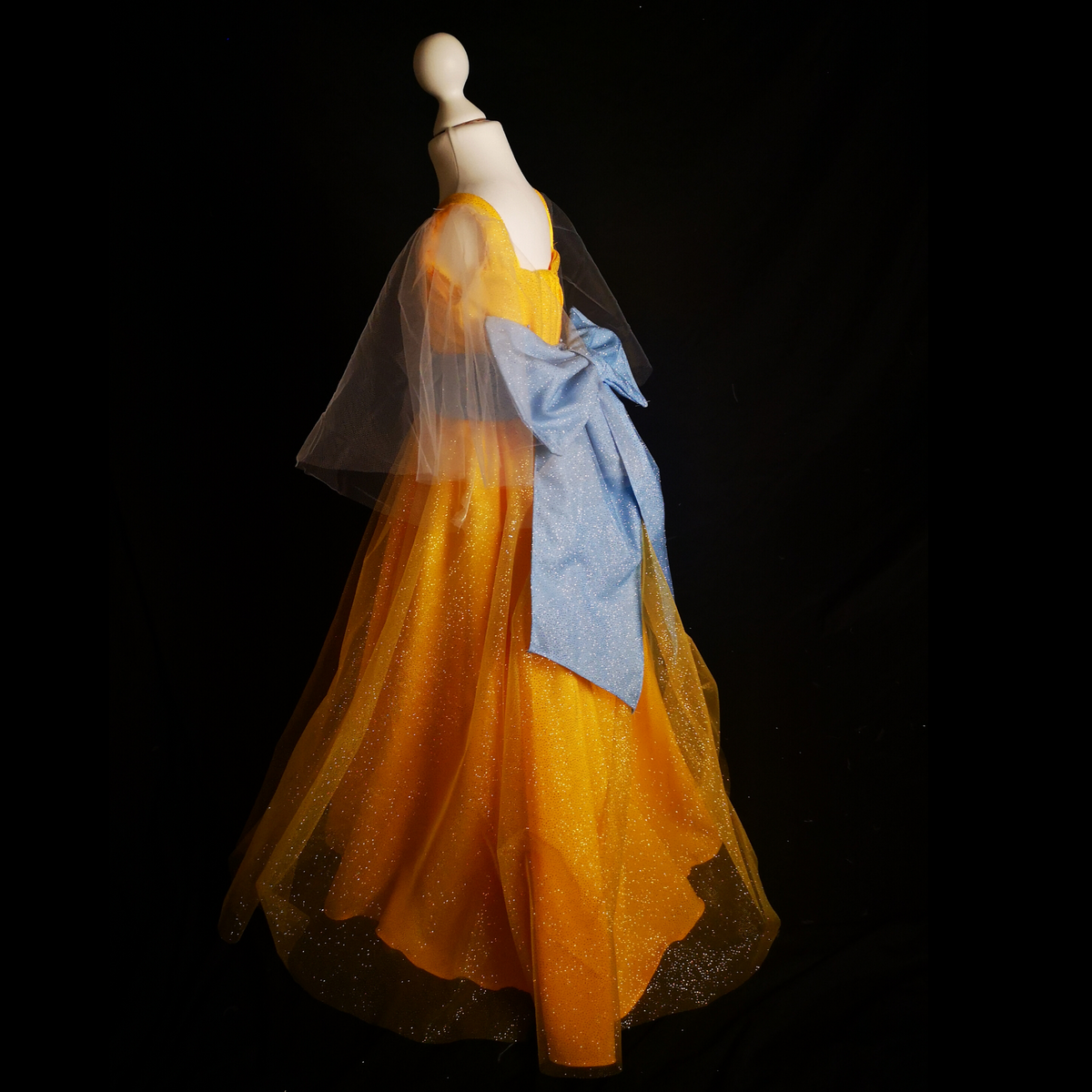 Children's royal winter princess gown with full skirt and structured bodice